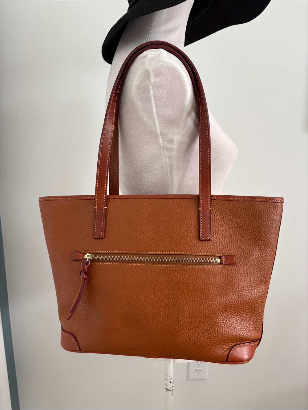 Dooney & Bourke Small Charleston Shopper Tote Pebble Grain Amber Caramel Color - Picture 11 of 13